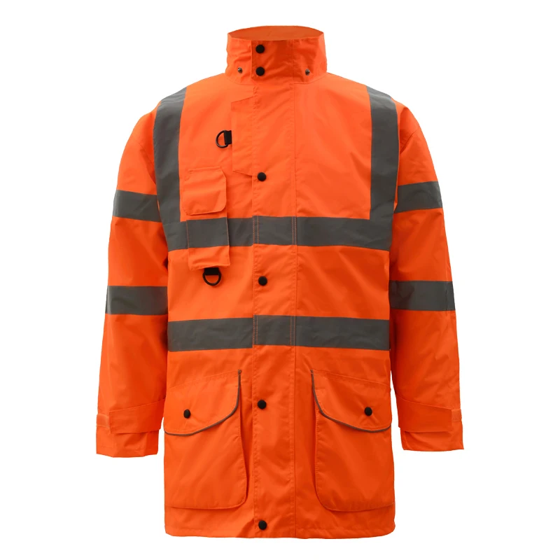 Winter Zipper High Visibility Waterproof Bomber Jacket With Detachable Liner Safety Workwear Clothing Reflective Working Clothes |