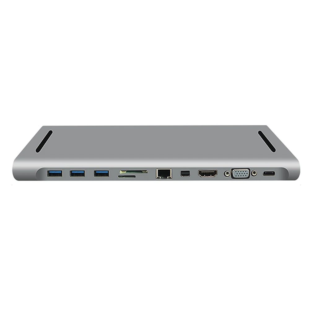 USB3.0 type-C концентратор для USB3.0 TF SD ридер HDMI VGA RJ45 3,5 аудио мини DP док-станция для MacBook Pro USB-C type C 11 порт USB C концентратор