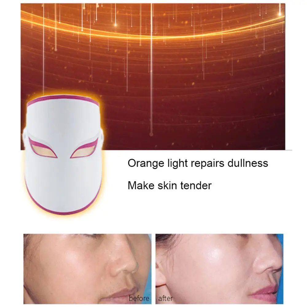 3 Colors Light LED Facial Mask Photon Skin Rejuvenation Face Care Treatment Beauty Anti Acne Therapy Whitening Instrument | Красота и