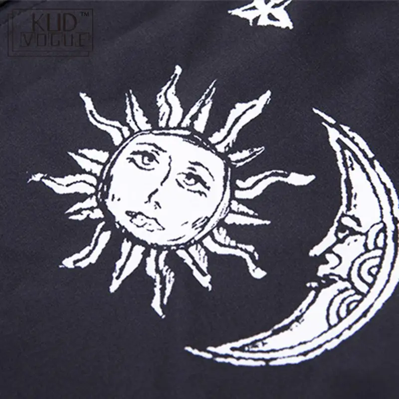 Готическое темно эстетическое винтажное мини платье с принтом черной Луны