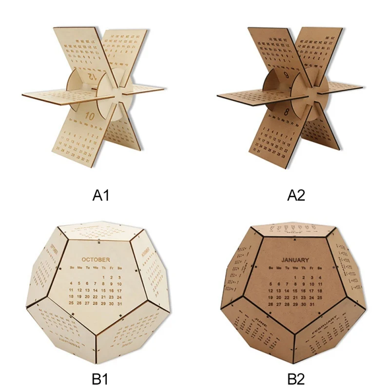 Твердый деревянный декоративный календарь DIY Деревянные сплайсинг