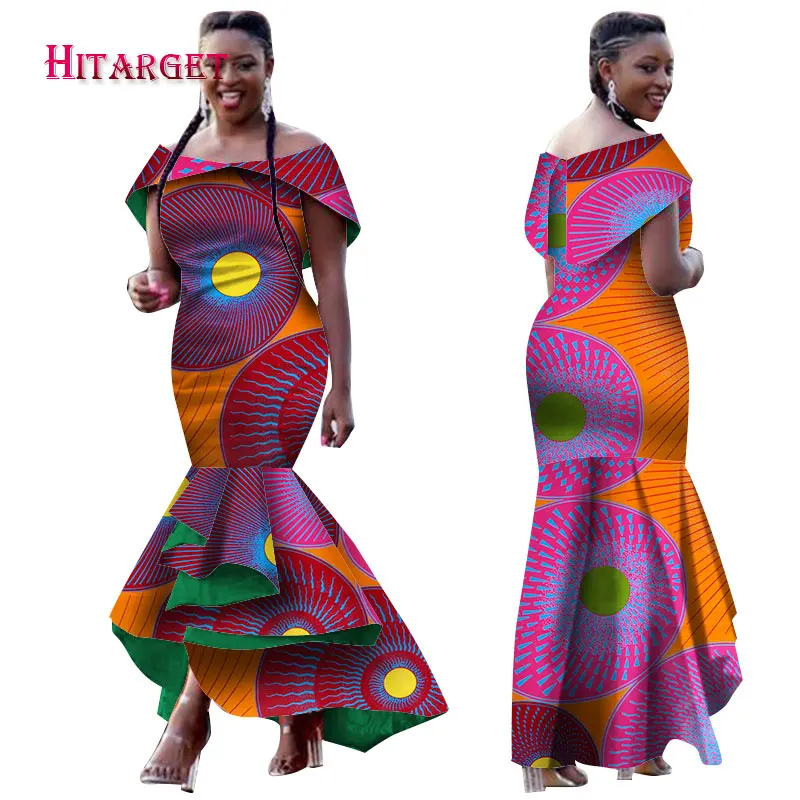 

Hitarget 2020 Autumn African dresses for women Dashiki Ankara Traditional Clothing Batik Wax Off the Shoulder Maxi Dress WY2102