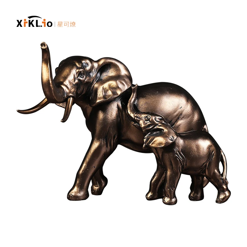 

retro decor Elephant figurine antique modern art Resin statue Home living room desk Creative Craftwork Ornaments sculture gifts