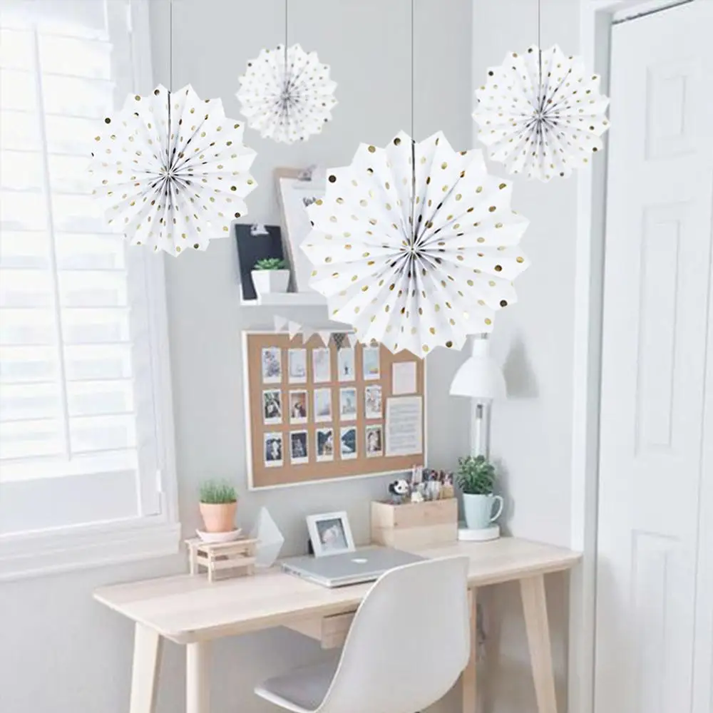 1 шт. подвесной бумажный веер в горошек украшение для свадьбы дня рождения