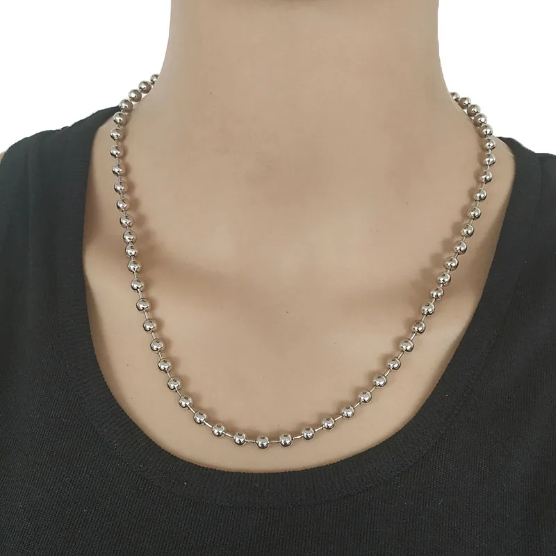 Мужская Базовая цепь из нержавеющей стали круглая коробка шариковой связи