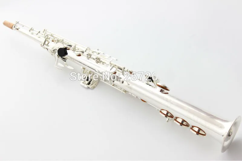 Красивый латунный посеребренный б плоский Сопрано саксофон B высококачественный