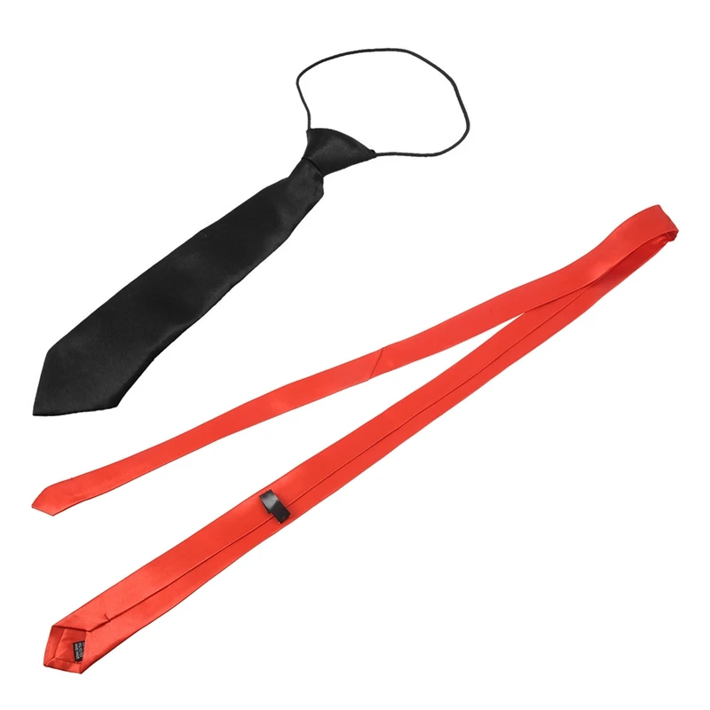 

Однотонный черный эластичный тонкий галстук из полиэстера, галстук для ребенка и красный самодельный галстук, стильный галстук из полиэсте...