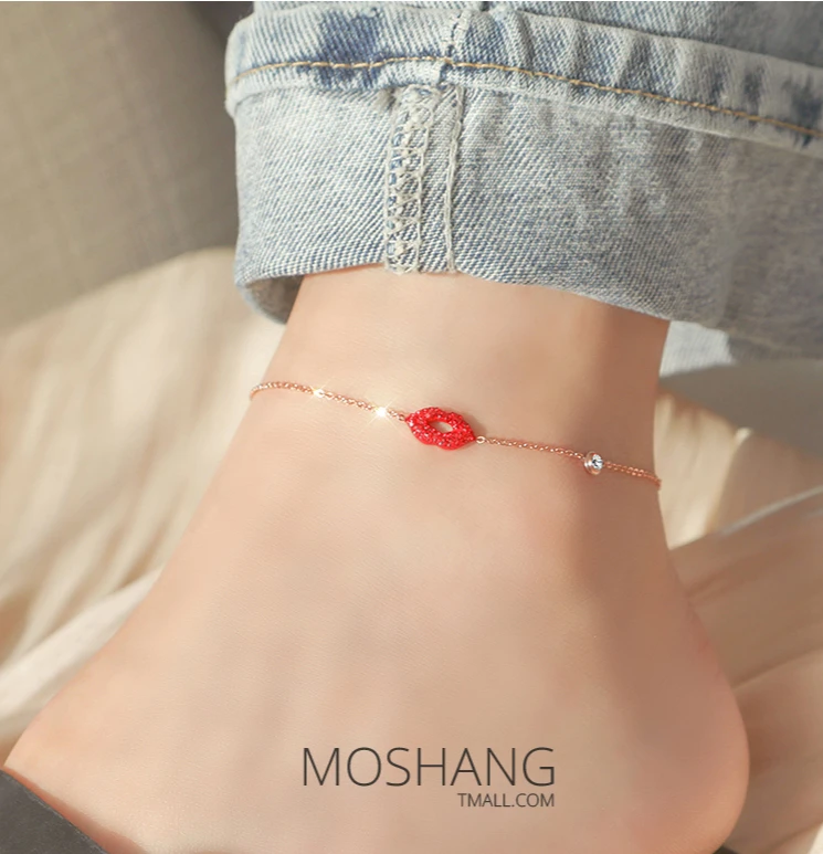 

TT Fashion Butterfly Anklet Female 18K Rose Gold Color Gold Titanium Steel Simple Ankle Chain Wholesale