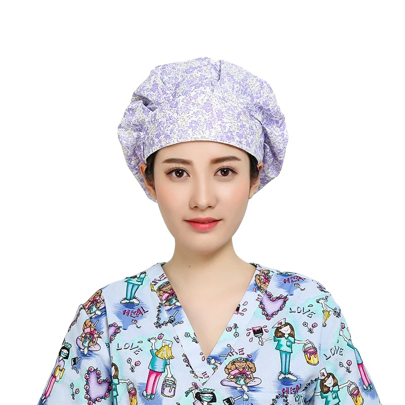 Принт костюм медика Кепки шляпа стоматологи медицинские хирургические Кепки хлопок врач-медсестра шляпа Для женщин лаборатории в больнице медицинский Кепки s