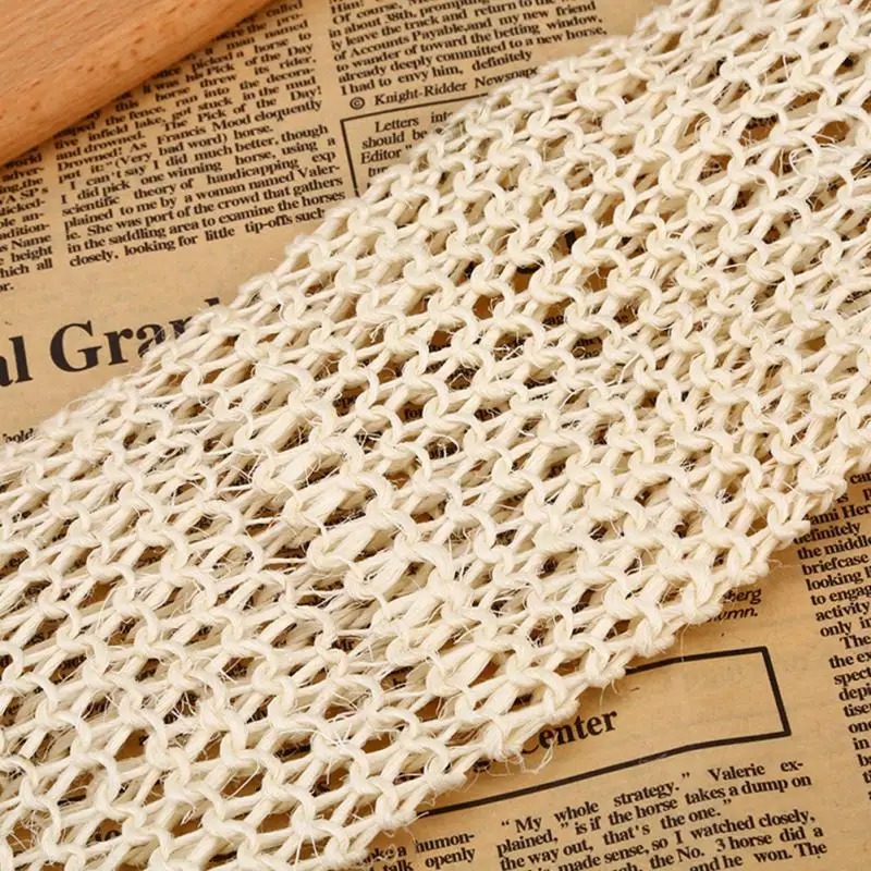 

Rub Exfoliating dead skin shower towel Durable Skin Care bath towel Scrubber Sisal Back Strap Wooden Handle