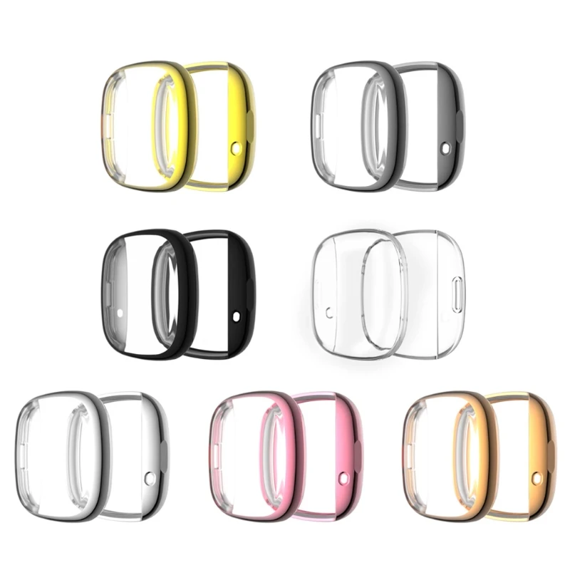 

2021 New For -Fitbit Versa3Sense Soft Tpu Case Watch Plating Sreen Protective Case