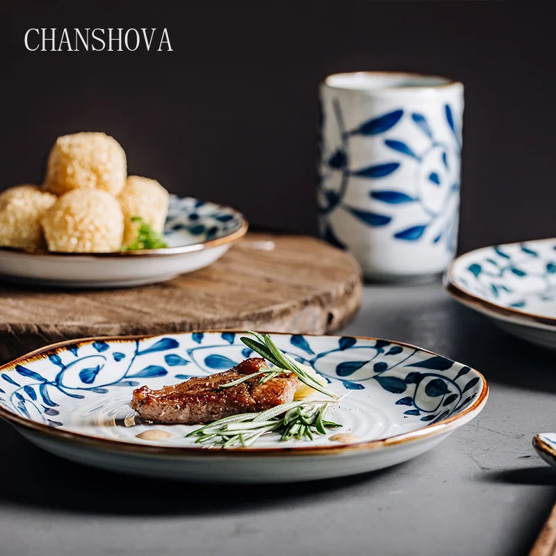 Круглая глазурованная керамическая обеденная тарелка CHANSHOVA с ручной росписью