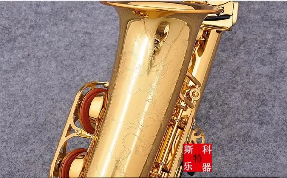 

Made in Japan 875 model EX Professional Alto Drop E Saxophone Gold Alto Saxophone with Band Mouth Piece Reed case