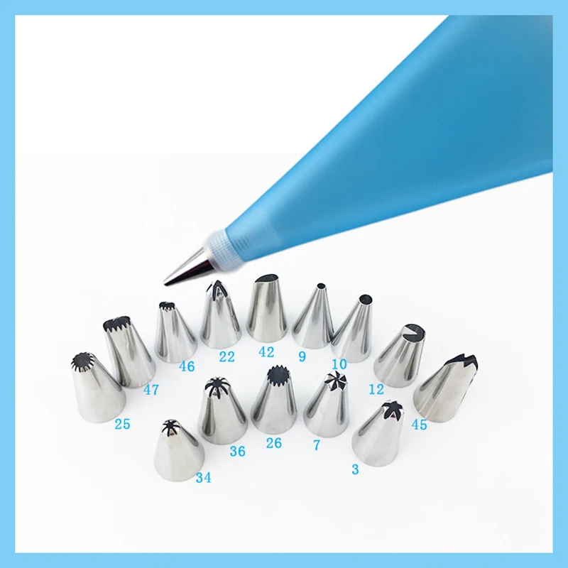 Насадка из нержавеющей стали для изготовления кондитерских мешков 16 шт./компл. |