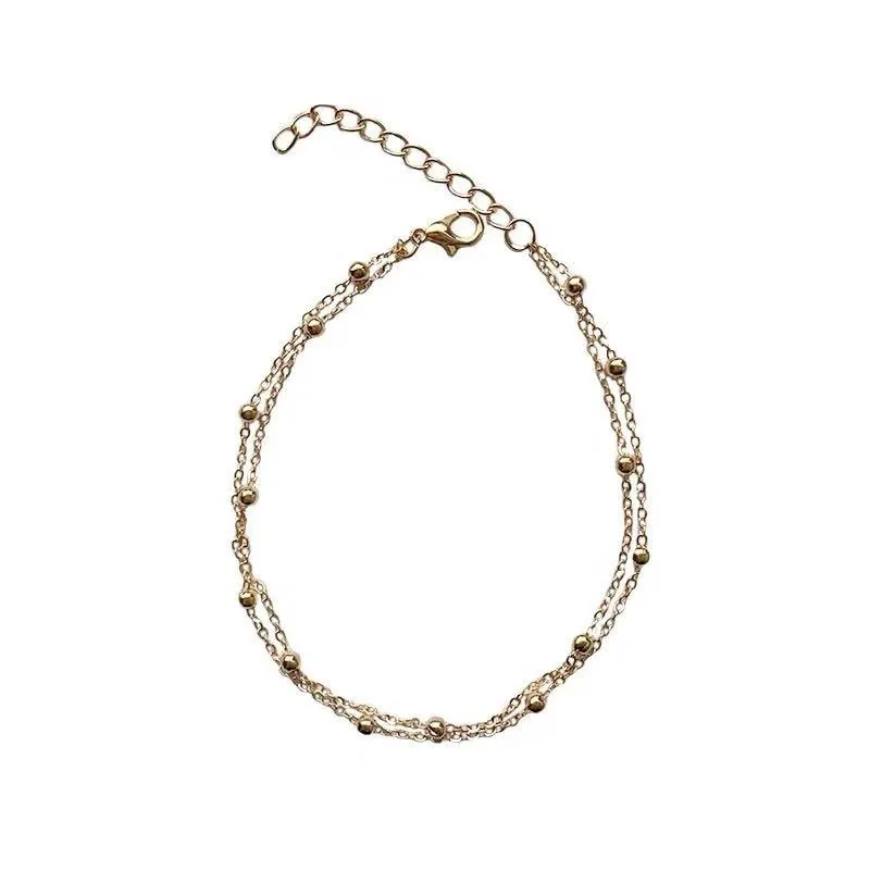 Модный и сокращенный двухэтажный ножной браслет индивидуальный спутниковый на