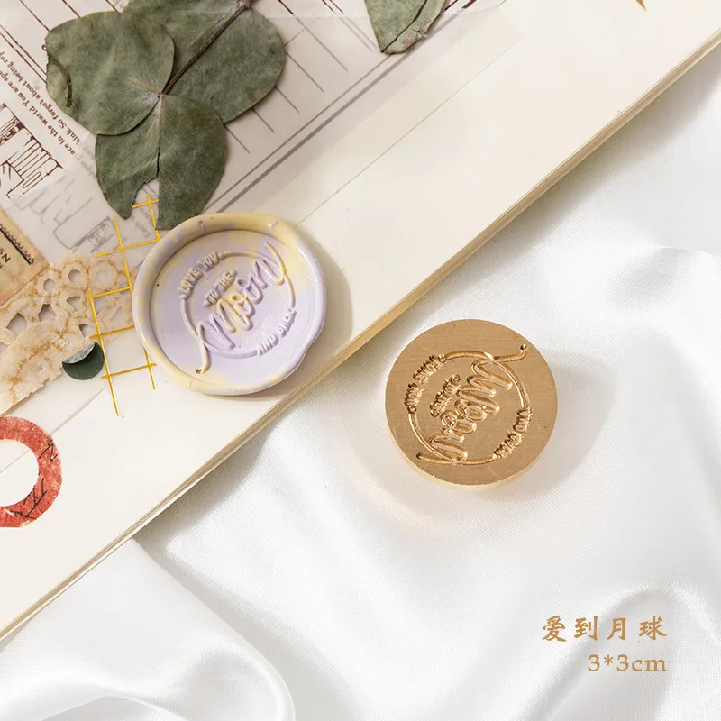 

Retro lacquer handle detachable DIY metal seal envelope combination seal lacquer head bullet journal stamp stationery supplies