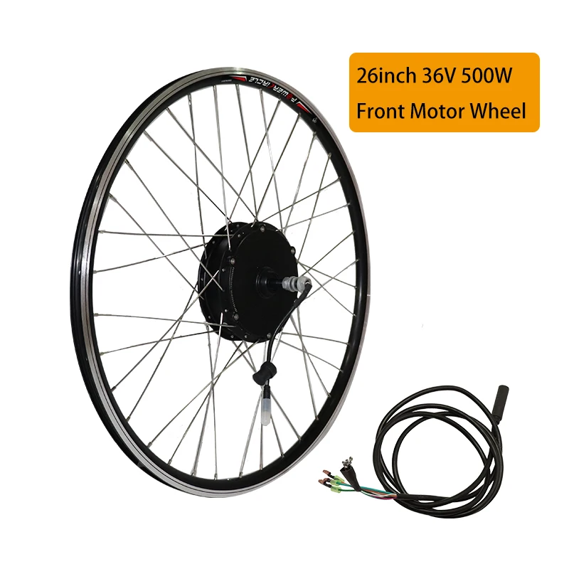 26 500W FrontWheel 36V 250W 350W 500W Front Rear Hub Motor Wheel ebike Motor Kit Electric Bike Conversion Kit without Battery for 20'' 26'' 700C 28" Electric Bicycle eBIKE Conversion Kit Bicicleta Eletrica - Цвет: 26 500W FrontWheel