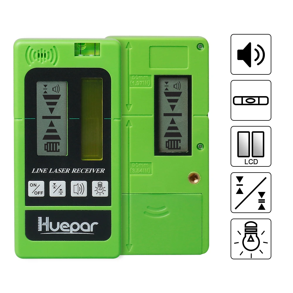 

huepar LR-5RG Electronic Leveling Vertical Horizontal Lines for Red Green Beam Laser Level Receiver Detector