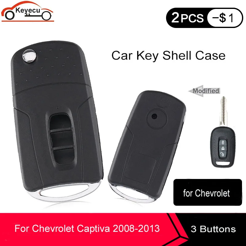 Запасной ключ KEYECU с 3 кнопками дистанционного управления чехол брелок для Chevrolet