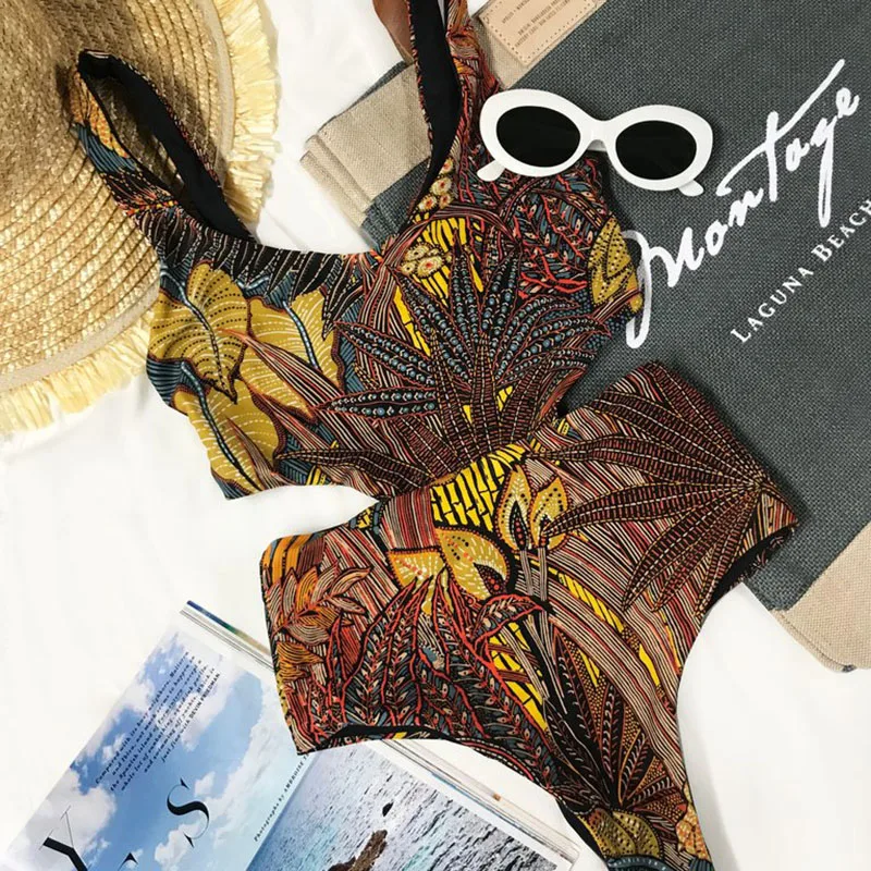 Плавательный костюм для Для женщин желтый принт Plavky девочек может пляжные