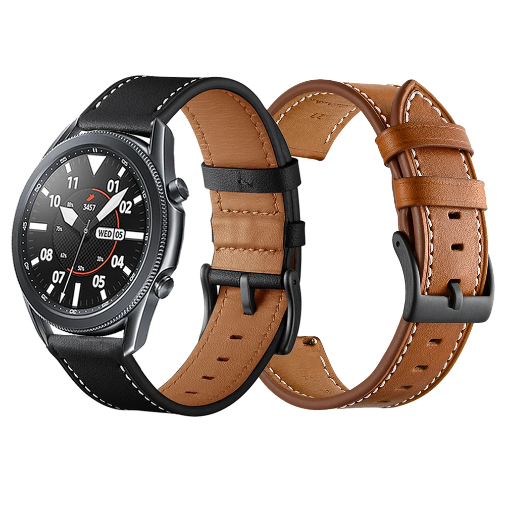 

Leather Watch Band Strap for Samsung Galaxy Watch 3 45mm/ Gear S3/ 46mm Watchband 22mm Sport Bracelet gt 2 2e Pro 46mm Wristband