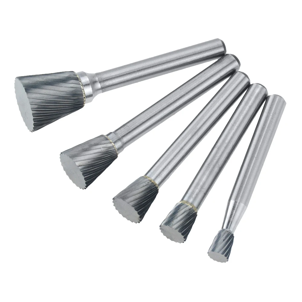 

1PCS N-Type Single Slot Inverted Cone Shape Alloy Rotary FileHard Metal Grinding Head Milling Cutter Tungsten Wood Carving Tool