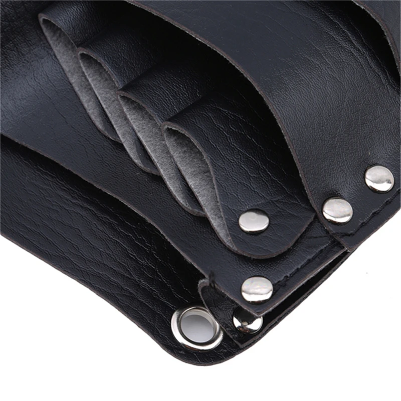 

1Pc PU Leather Barber Hair Scissor Bag Hairdressing Holster Pouch Holder Case Rivet Clips Bag with Waist Shoulder Belt Hair Tool