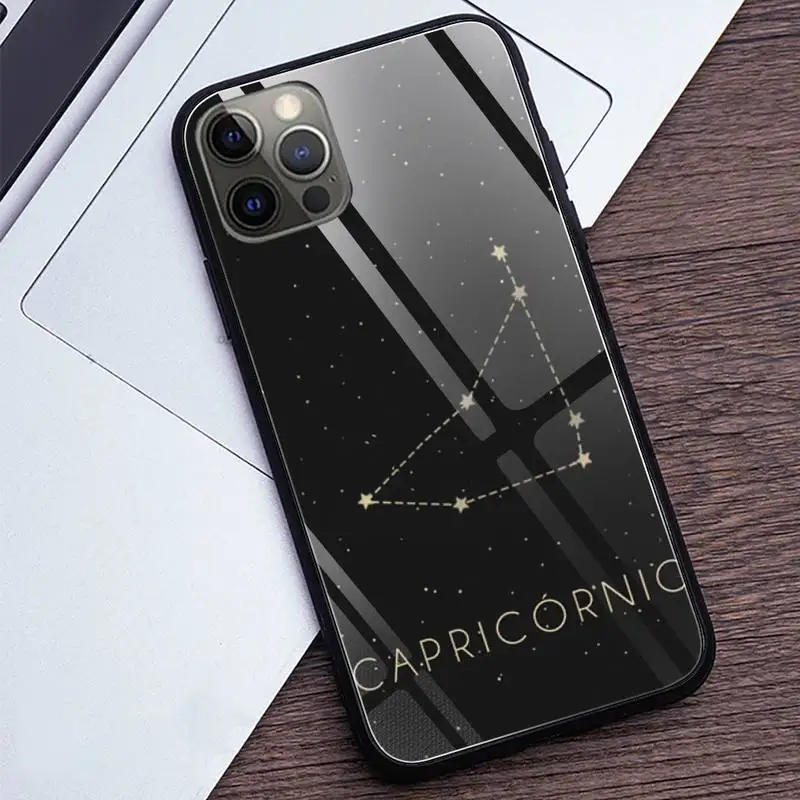 

12 constellations zodiac signs Phone Case Tempered Glass For iPhone 12 Pro Max Mini 11 Pro XR XS MAX 8 X 6S 6 Plus SE 2020 case
