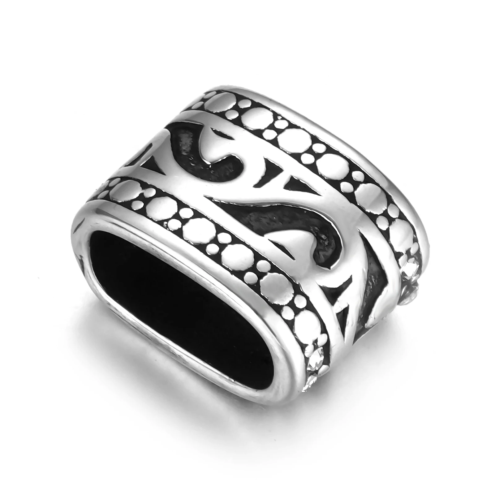 Бусины-слайдеры из нержавеющей стали для изготовления кожаных браслетов-шармов