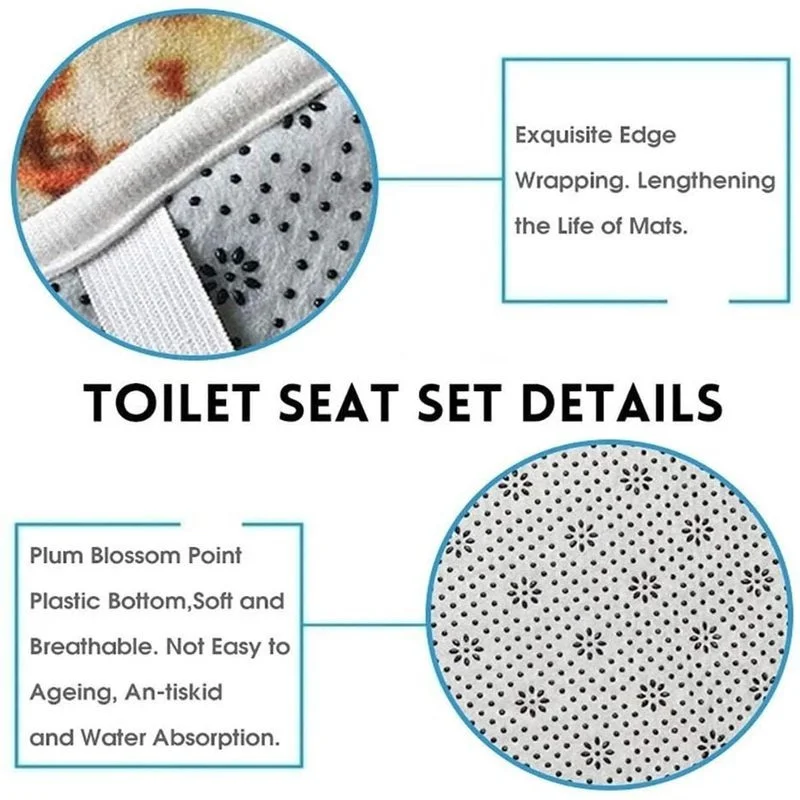 

Home Decor Waterproof Shower Curtain Set with 12 Hooks Toilet Covers Bath Mat Bathroom Non-slip Rug Polyester Fabric Washable