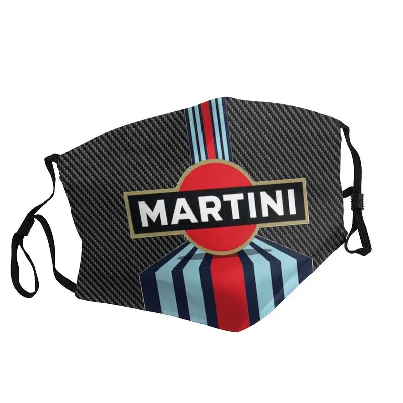 

Washable Carbon Martini Racing Stripes Face Mask Mask Men Women Anti Haze Dustproof Protection Cover Respirator Mouth Muffle