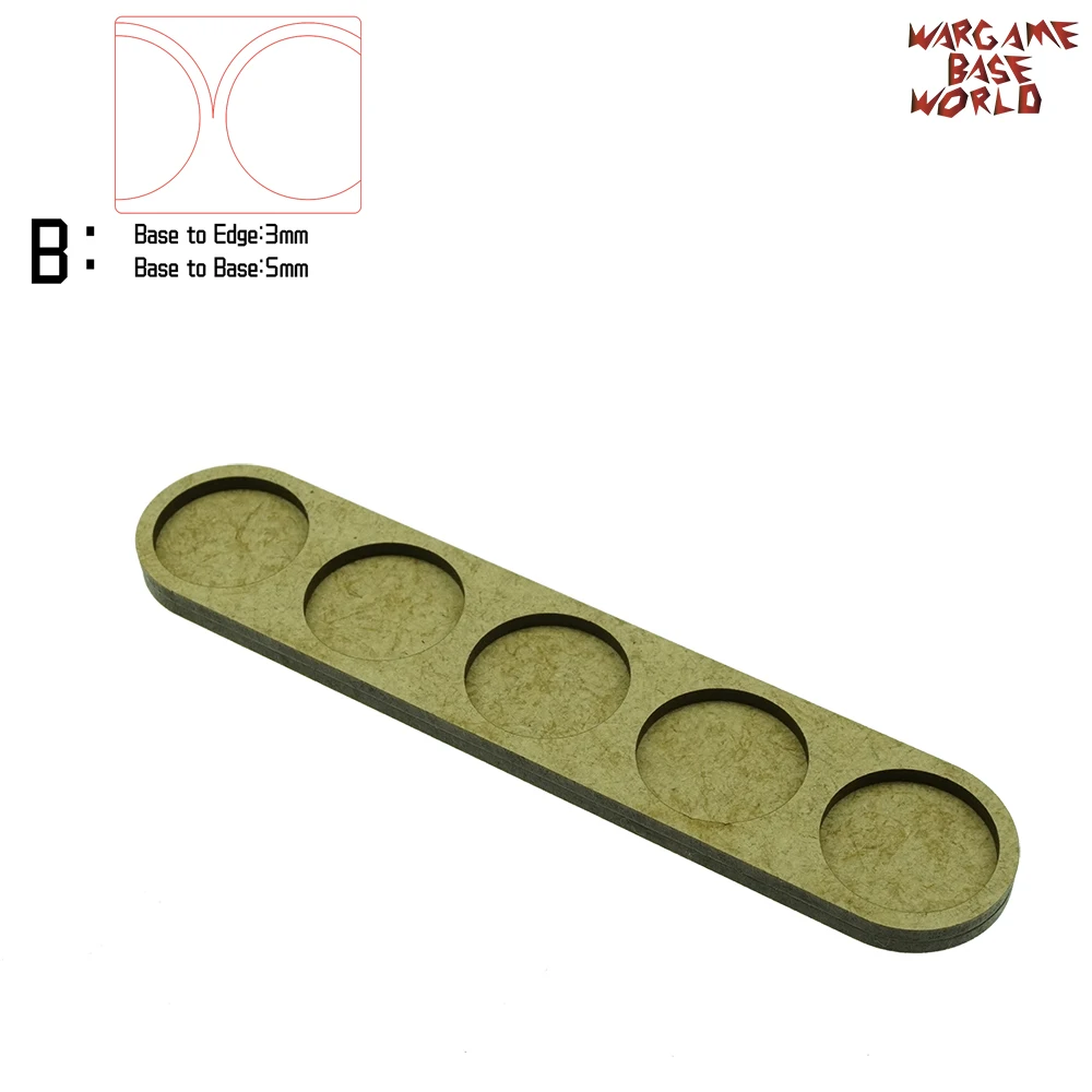 

Wargame Base World-лоток для движения-5 круглых 25 мм-Однолинейный МДФ