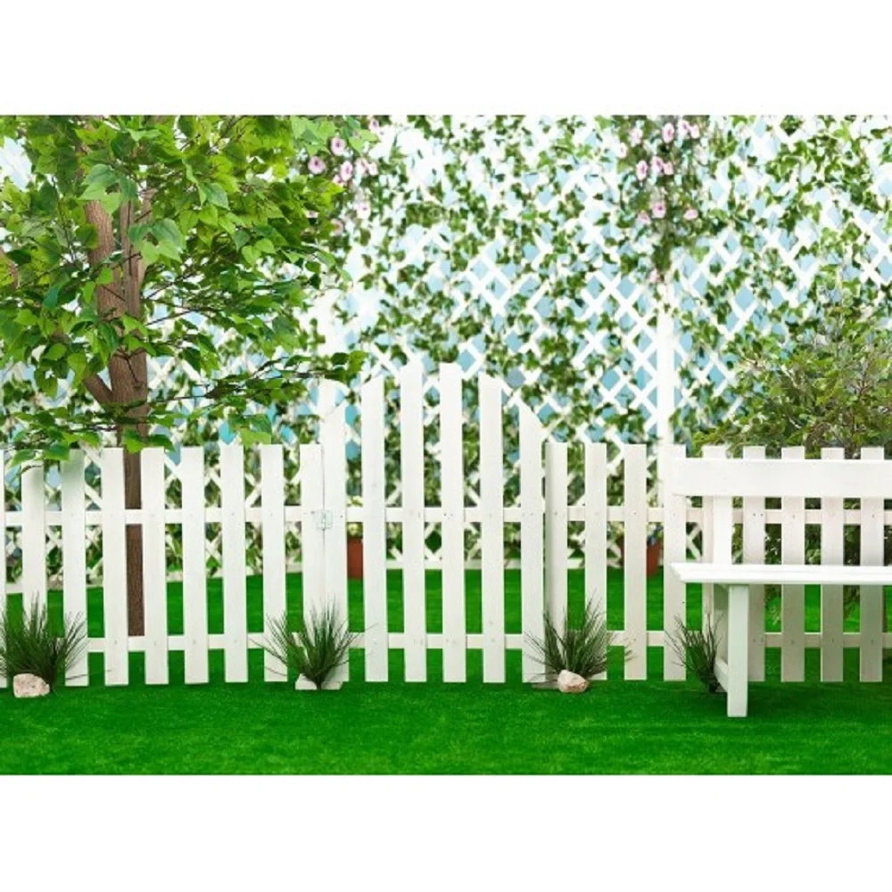 

Nitree Photo Studio Props Garden Green Wood Fence Vinyl Background Decoration Backdrop For Portrait Photography