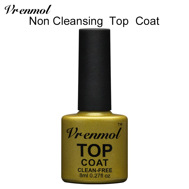 Top coat Vrenmol, не очищающее верхнее покрытие, верхнее покрытие, Базовое покрытие, основа, грунтовка, Гель-лак для ногтей, УФ светодиодный Гель-лак, впитывающий Гель-лак - Цвет: Top coat