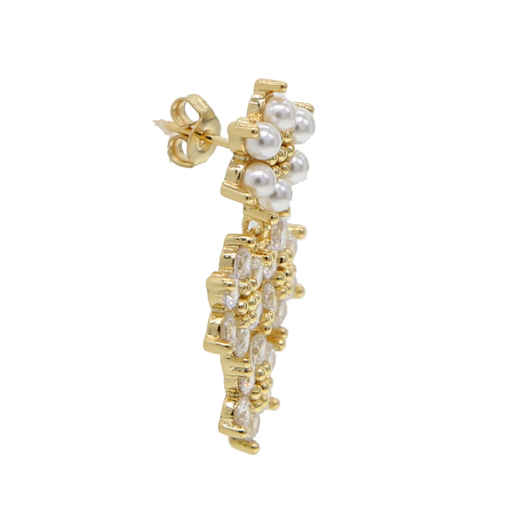 Многоцветные мини серьги с подвеской в виде цветка пресноводным жемчугом для