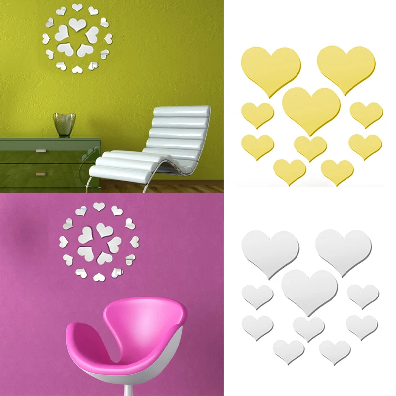 Наклейка на стену Серебряный Золотой 3D зеркальные настенные наклейки обои