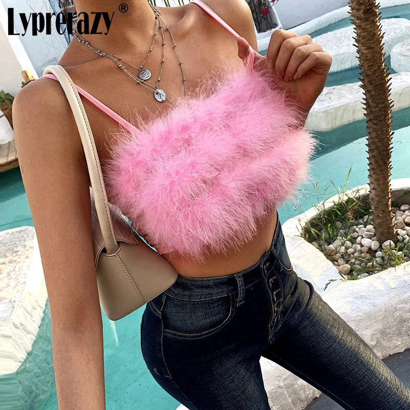

Женская уличная одежда Lyprerazy, укороченные топы, бархатная розовая обтягивающая короткая майка без бретелек