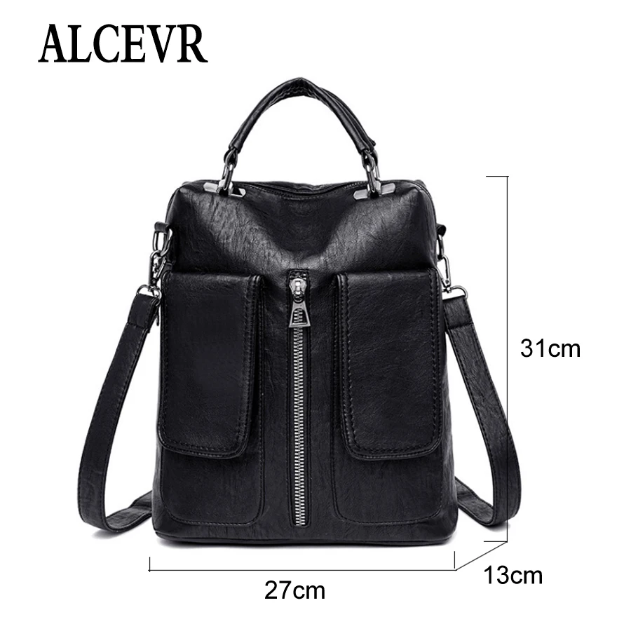 ALCEVR, женский рюкзак, высокое качество, из искусственной кожи, Mochila Escolar, школьные сумки для девочек-подростков, винтажные рюкзаки с верхней ручкой, Bolsa