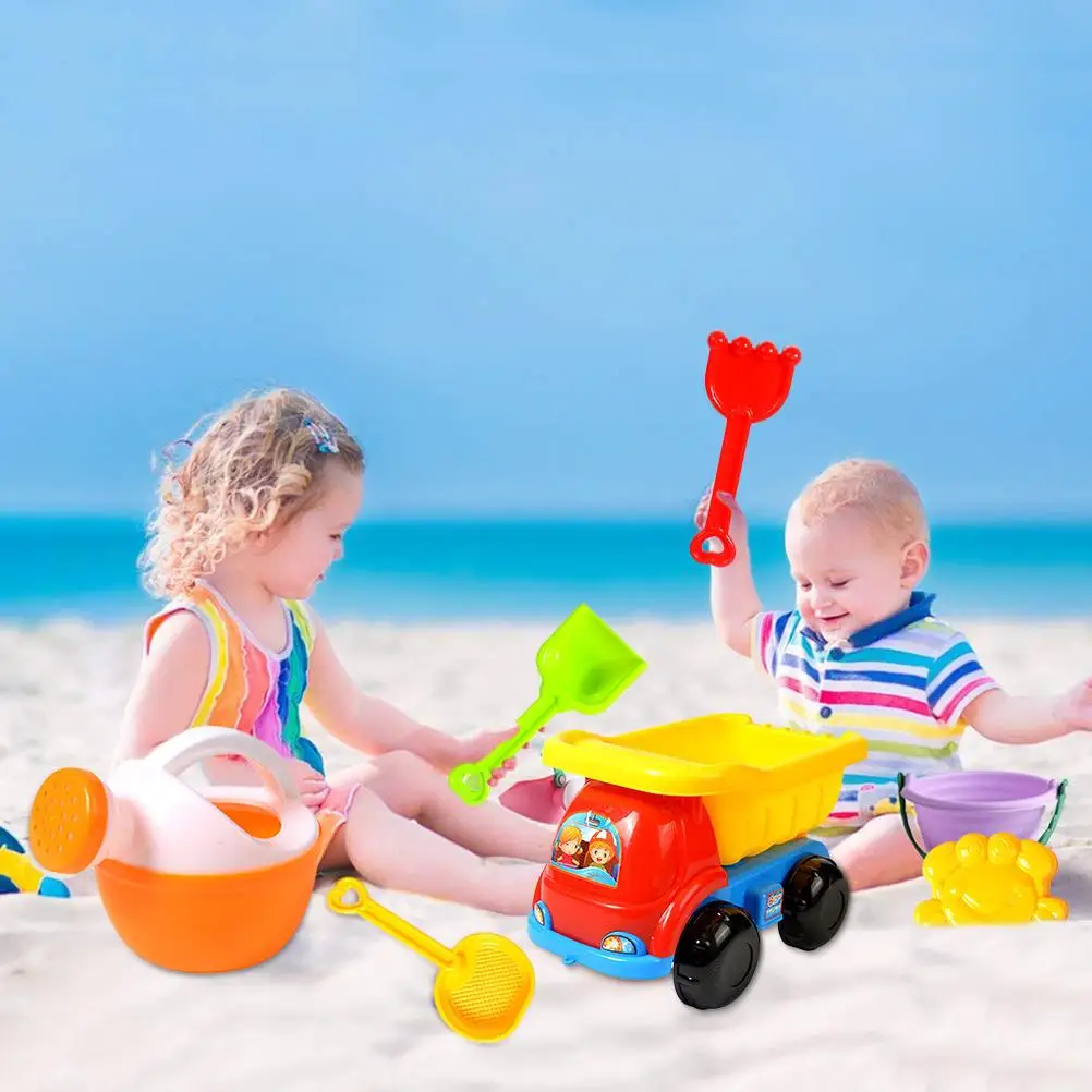 11 шт. набор игрушек для пляжа песок детей с четырехколесной тележкой поливочная