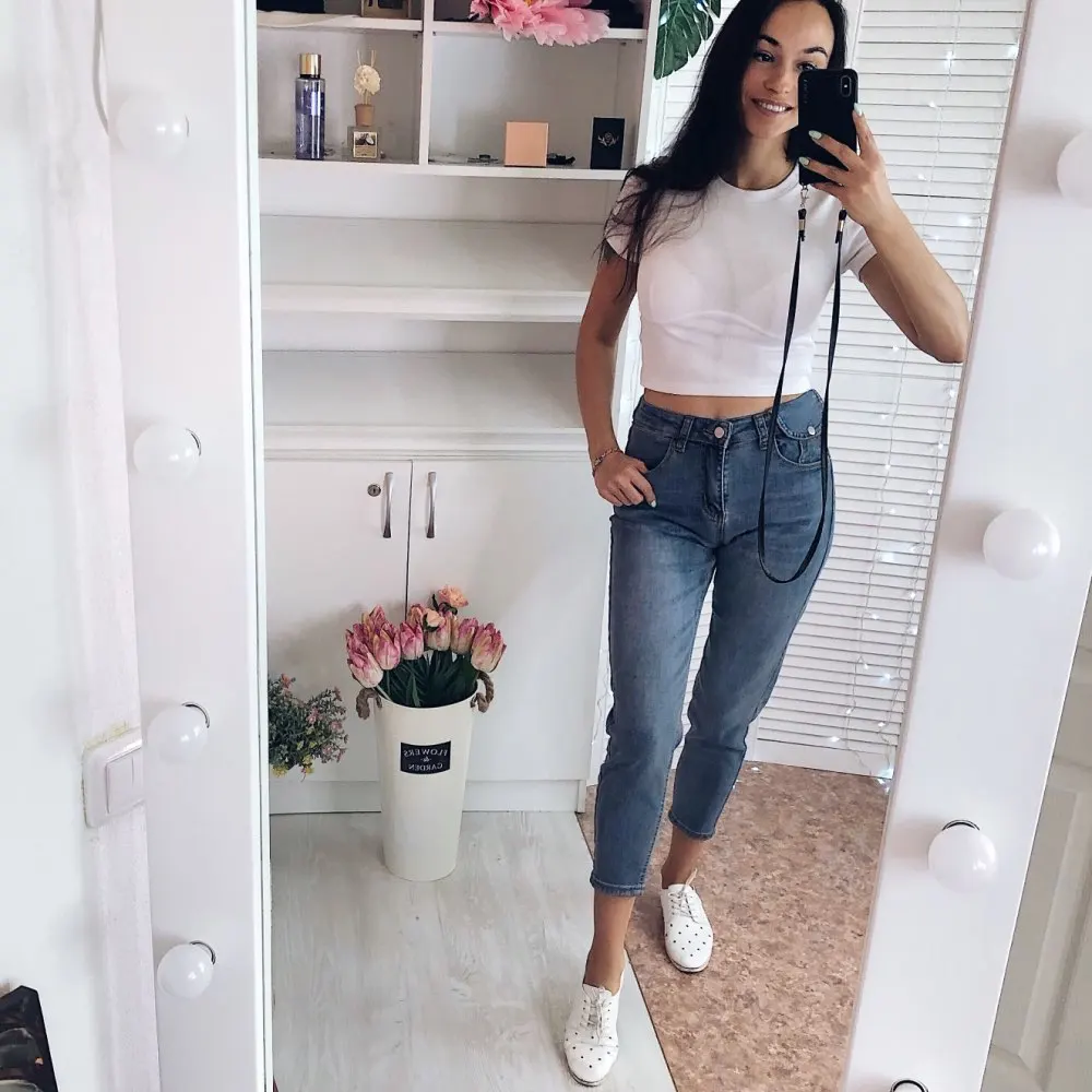 Harem High Waist Jeans Women Vintage Straight Boyfriend Mom Mujer Retro Denim Pants 2020 Blue Black Casual | Женская одежда