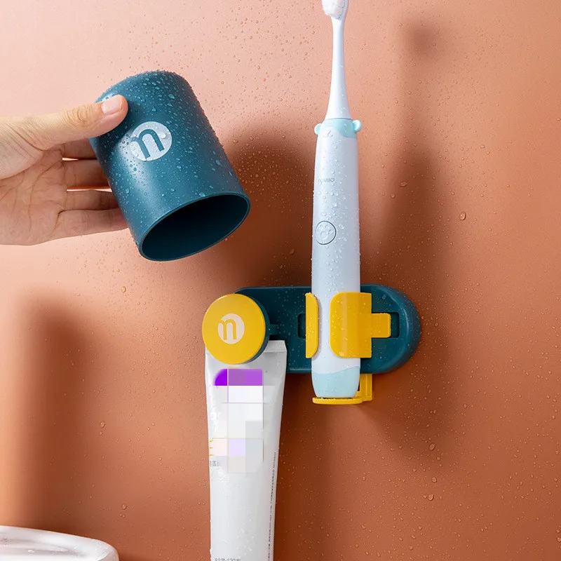 

Punch-free Toothbrush Rack Wall-mounted Automatic Storage Electric Toothbrush Holder Toothbrush Cup Holder Set Bathroom Supplies