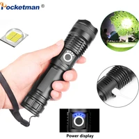 drop shipping xhp50 2 most powerful flashlight 5 modes usb zoomable led torch xhp50 18650 or 26650 battery best camping outdoor