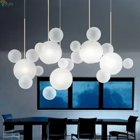 modern mickey led chandeliers lighting dining room frosted glass ball led chandelier copper metal hanging lights for living room