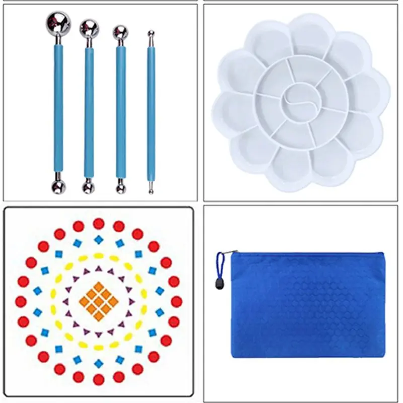 

20pcs/set Mandala Dotting Pen Tools Set for Nail Art Painting Craft Stencil Tray 77HA