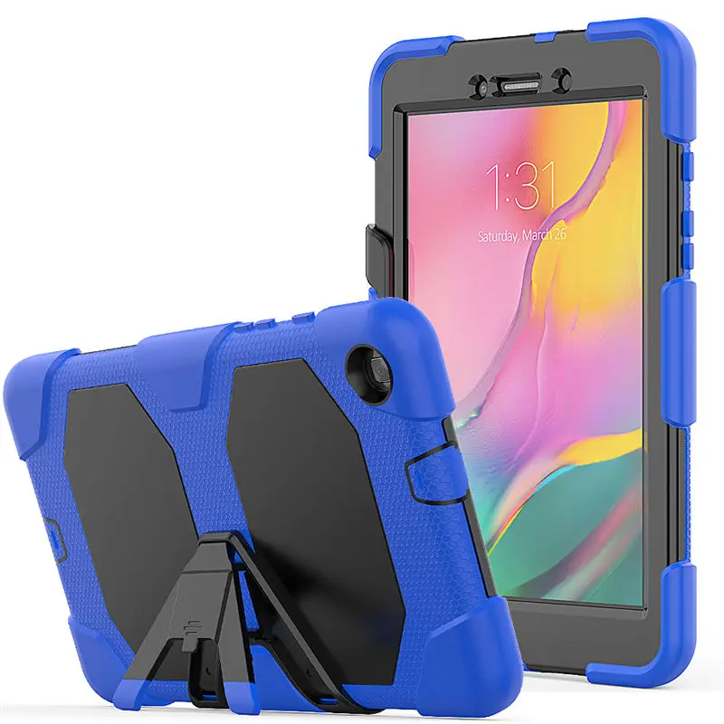 blue Чехол для Samsung Galaxy Tab A 8,0 SM-T290 SM-T295 T290 T295 T297 чехол Funda противоударный сверхмощный с подставкой подвесная Капа - Цвет: blue