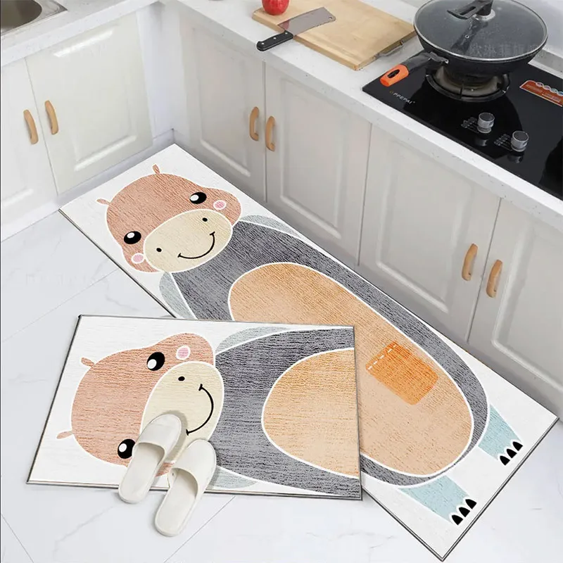 

Модный простой водонепроницаемый напольный коврик в скандинавском стиле для кухни, домашний ковер, длинный дверной коврик в полоску, Совре...