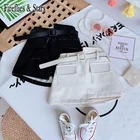 Юбка Детская из искусственной кожи, на возраст 2-7 лет, с карманами спереди