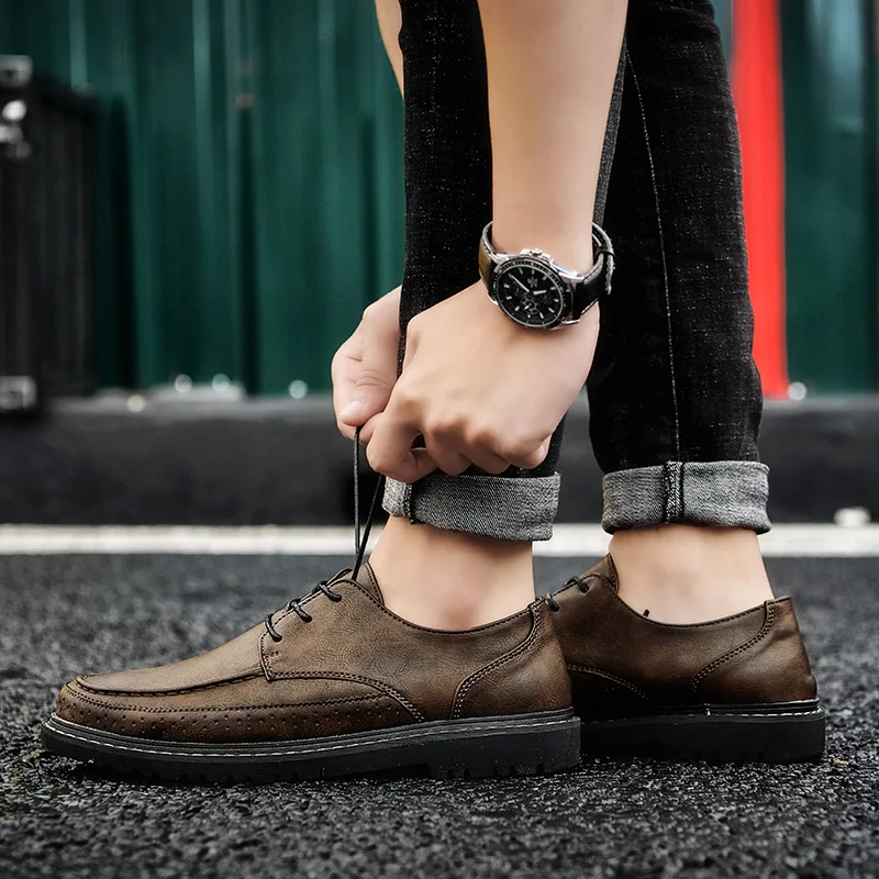 KATESEN/Мужская обувь Повседневная из натуральной кожи высококачественные уличные