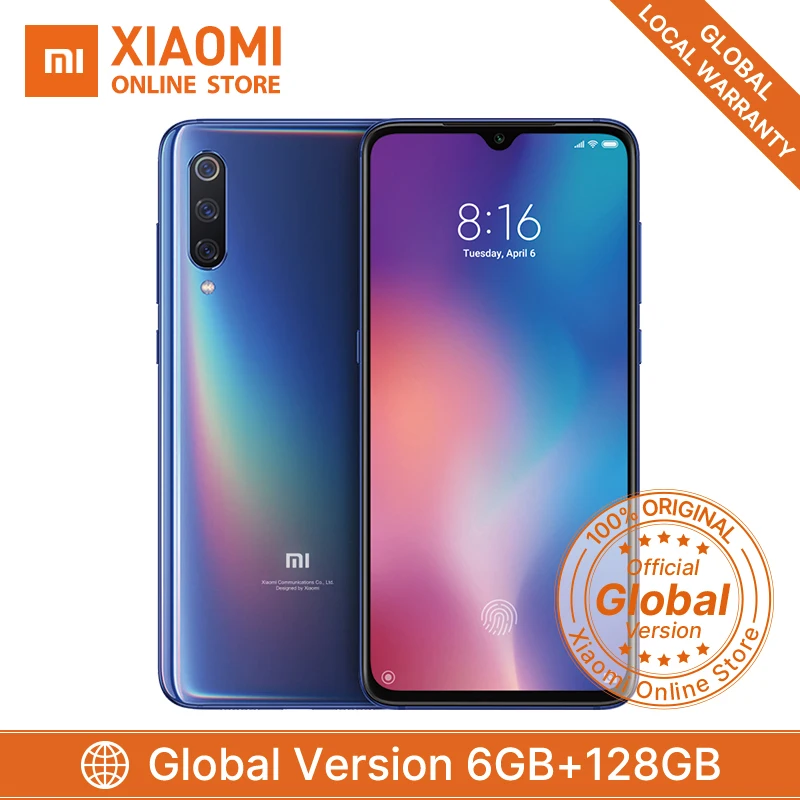 Глобальная версия Xiaomi mi 9 6 ГБ 128 Гб мобильный телефон 39 &quotAMOLED дисплей 48MP камера