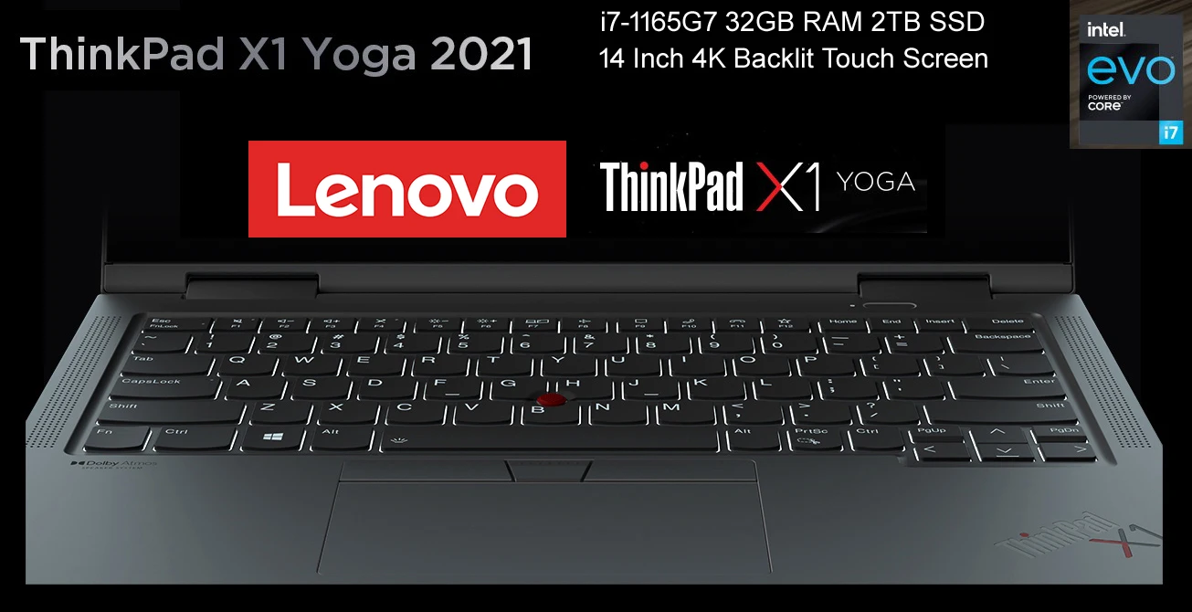 Топ класс Lenovo Elite бизнес ноутбук ThinkPad X1 Йога 2021 i7 1165G7 32 Гб Ram 2 ТБ SSD 4K с подсветкой